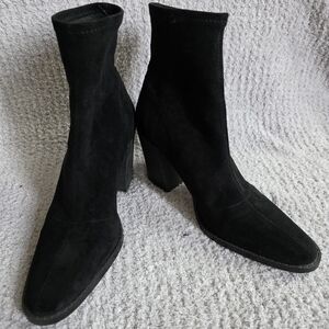 Saks Fifth Avenue Black Suede Booties